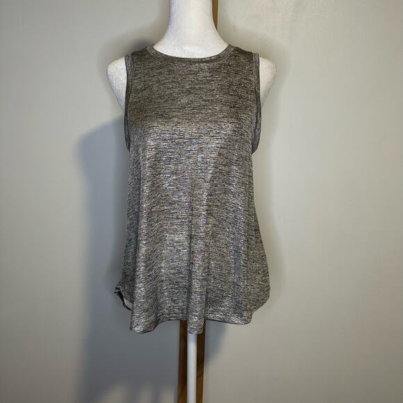 Deletta Anthropologie silver metallic sleeveless top size XS - Picture 3 of 10